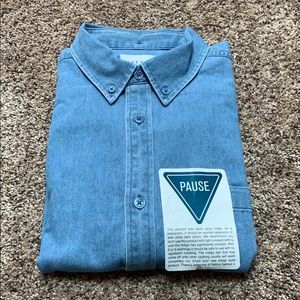 NWT Five Four long sleeve denim shirt SZ M